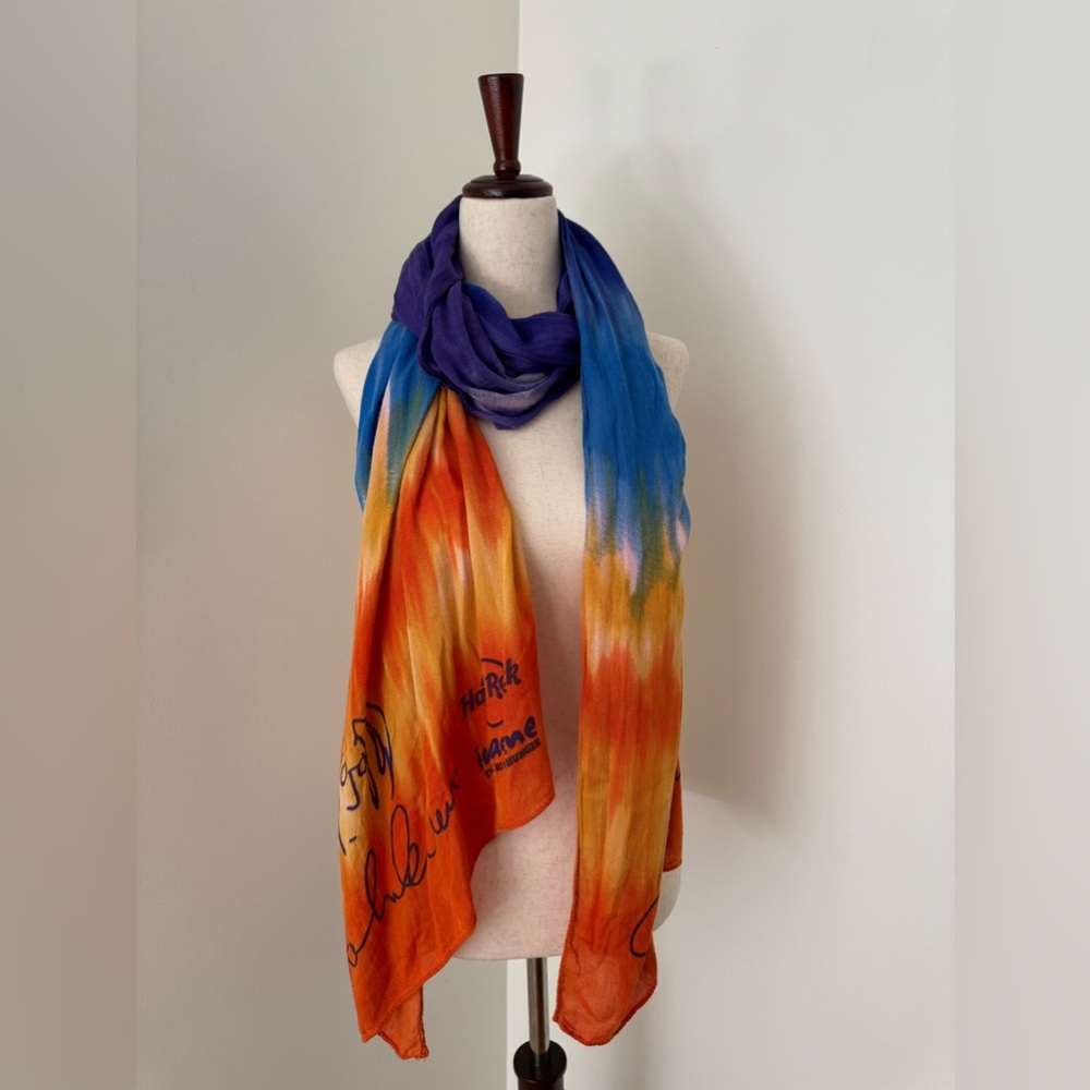 Hard Rock Cafe Imagine John Lennon No Hunger Limited Edition Tie Dye Scarf